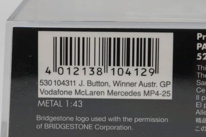 1:43 MINICHAMPS 530104311 Vodafone McLaren Mercedes MP4-25 Australian GP 2010 #1 model car