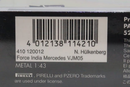 1:43 MINICHAMPS 410120012 Force India Mercedes VJM05 2012 model car