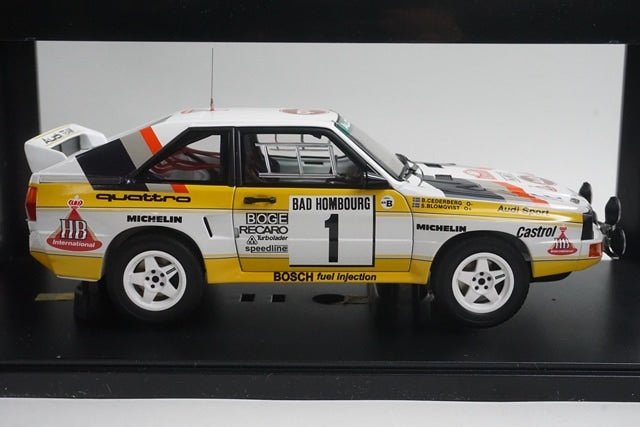 1:18 AUTOart 88501 Audi Sport Quattro Monte Carlo Rally 1985 #1 S. Blomqvist B. Cederberg