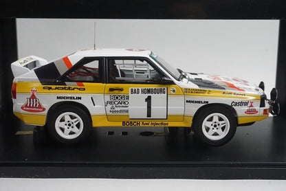 1:18 AUTOart 88501 Audi Sport Quattro Monte Carlo Rally 1985 #1 S. Blomqvist B. Cederberg