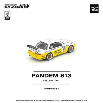 [ Pre-order ] PR640361 POP RACE 1:64 S13 Silvia Pandem Rocket Bunny Yellow-White #84