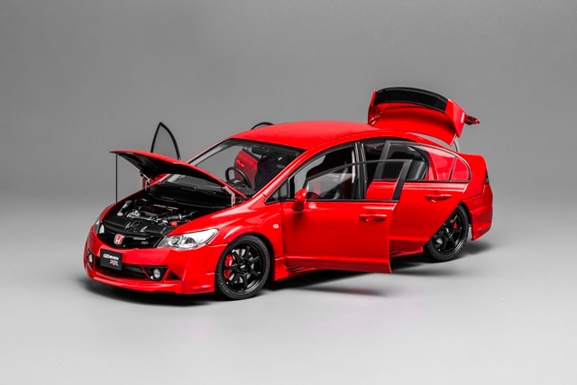 [ Pre-order ] M85415 MOTORHELIX 1:18 Scale Honda Civic Type R (FD2) MUGEN RR Milano Red