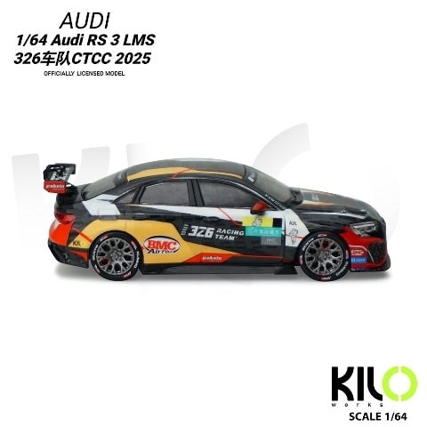 [ Pre-order ] KLW0024-4 KILOworks 1:64 Audi RS 3 LMS 326 Team CTCC 2025