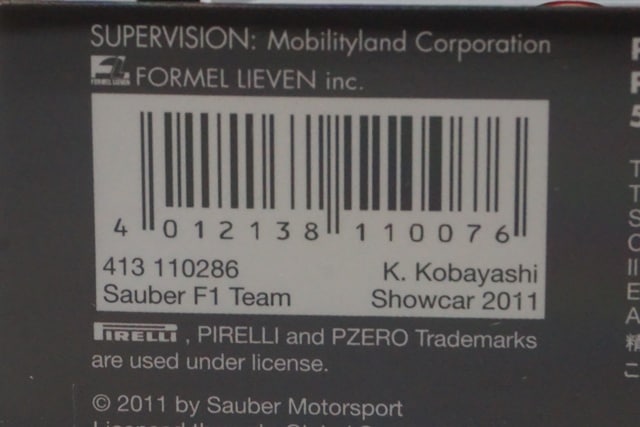 1:43 MINICHAMPS 413110286 Suzuka Circuit Custom Sauber 2011 #16 model car