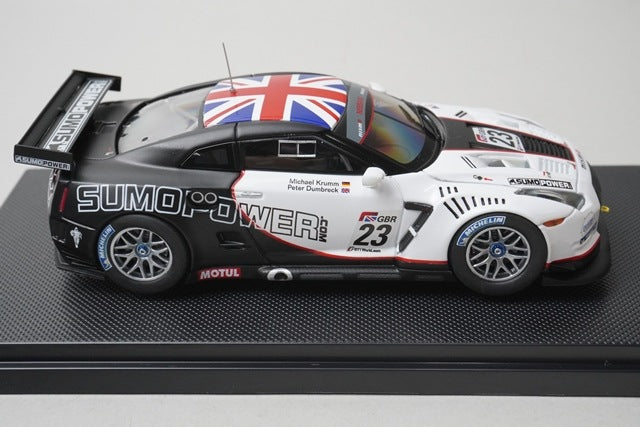 1:43 EBBRO 44383 Nissan GT-R GT1 Sumo Power GT 2010 #23 White Black model car