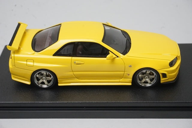 1:43 HPI 8400 Mirage Nissan NISMO R34 GT-R S-tune Lightning Yellow model car
