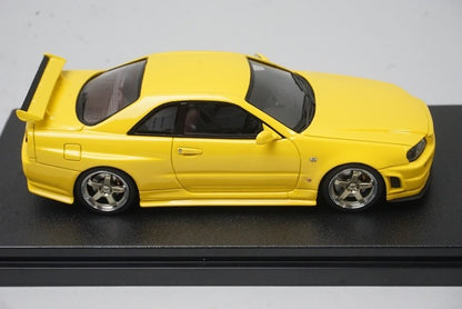 1:43 HPI 8400 Mirage Nissan NISMO R34 GT-R S-tune Lightning Yellow model car
