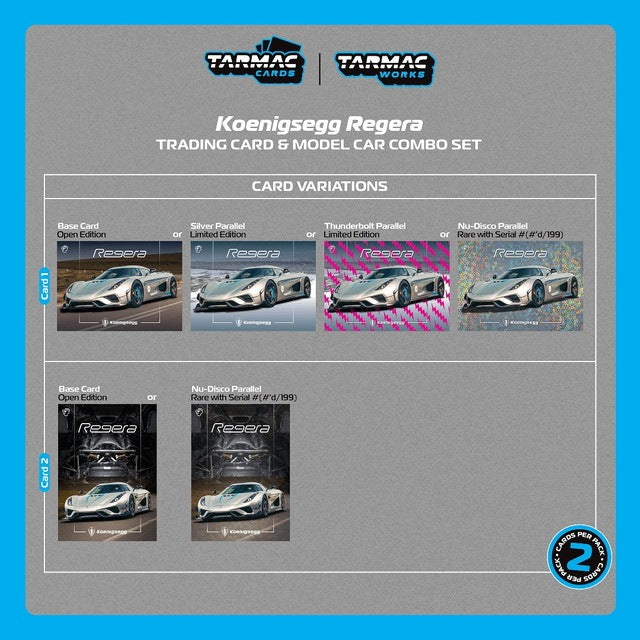 T64G-TL017-SL Tarmac Works 1:64 Koenigsegg Regera Silver Metallic / Blue Accents