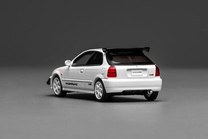 [ Pre-order ] M65029 MOTORHELIX 1:64 Honda Civic TYPE R (EK9) J's Racing Livery White