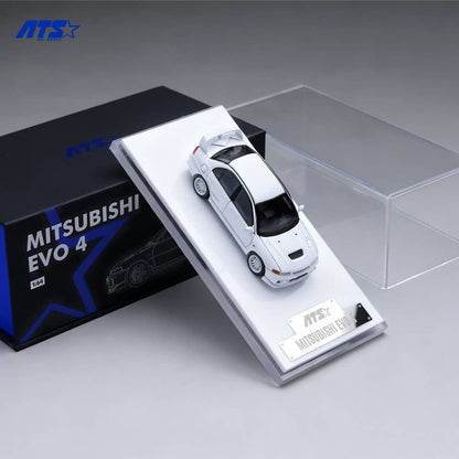 [ Pre-order ] ATS881001 ATS 1:64 Mitsubishi Lancer Evolution IV White with Opening and Closing Hood