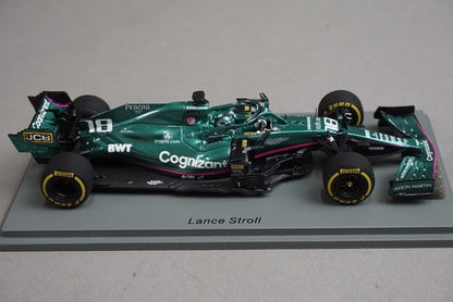1:43 Spark S7673 Aston Martin AMR21 Bahrain GP 2021 #18 L. Stroll model car