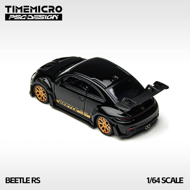 TM647903 Time Micro TM x PSC Design 1:64 Volkswagen Beetle RS Concept Black with Gold Rims model car