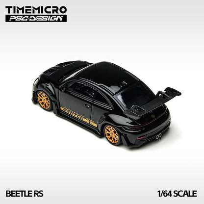 TM647903 Time Micro TM x PSC Design 1:64 Volkswagen Beetle RS Concept Black with Gold Rims model car