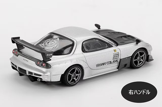 MGT01106-R TSM MINI-GT 1:64 Mazda RX-7 RE Amemiya Silver Metallic (Right-hand drive)