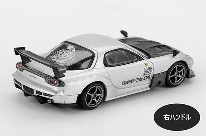 MGT01106-R TSM MINI-GT 1:64 Mazda RX-7 RE Amemiya Silver Metallic (Right-hand drive)