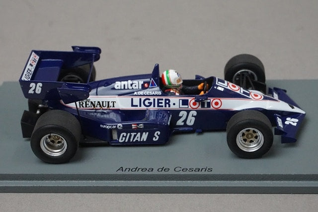 1:43 Spark S7417 Ligier JS23 South African GP 5th 1984 #26 A. de Cesaris