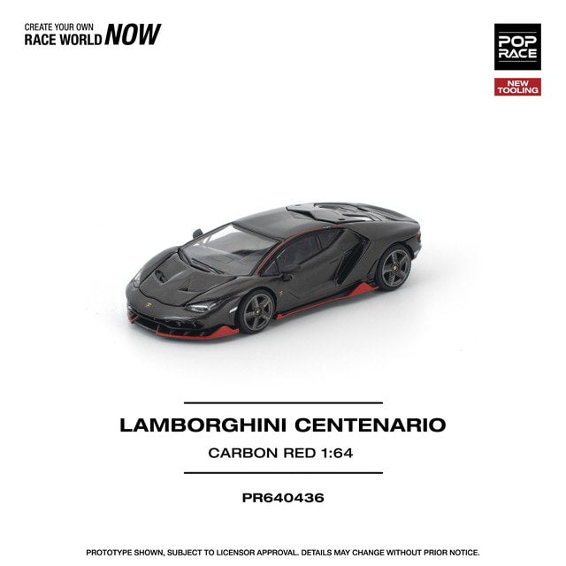 [ Pre-order ] PR640436 POP RACE 1:64 Lamborghini Centenario CARBON RED