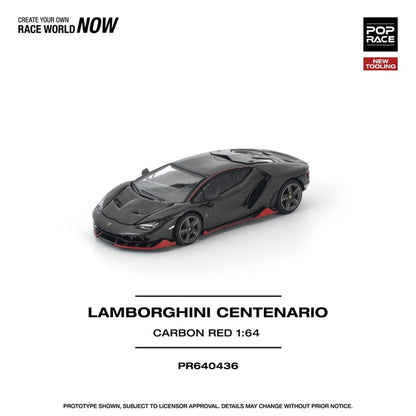 [ Pre-order ] PR640436 POP RACE 1:64 Lamborghini Centenario CARBON RED