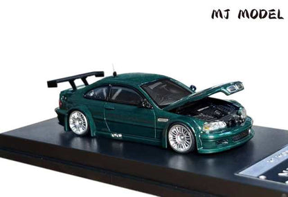 [ Pre-order ] MJ 1:64 M3 E46 GTR British Green hood opening and closing