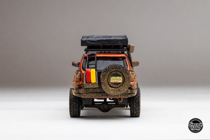 [ Pre-order ] DTG0018-ORM GCD Gaincorp Products 1:64 Toyota 4Runner Widebody Overland Inferno Orange (Muddy)