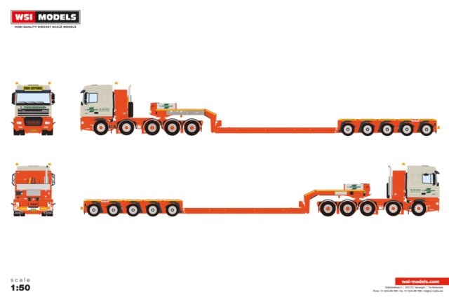 [ Pre-order ] 01-5022 WSI 1:50 DAF C. Zwagerman GINAF 95XF SPACE CAB 10X4 LOW LOADER 5 AXLE DAF