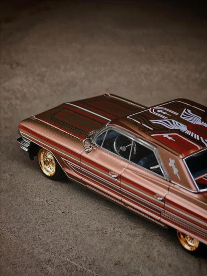 [ Pre-order ] MK Miniatures 1:64 Chevrolet Cadillac Sedan De Ville Metallic Red Copper, China Hangzhou International Model Show Exclusive