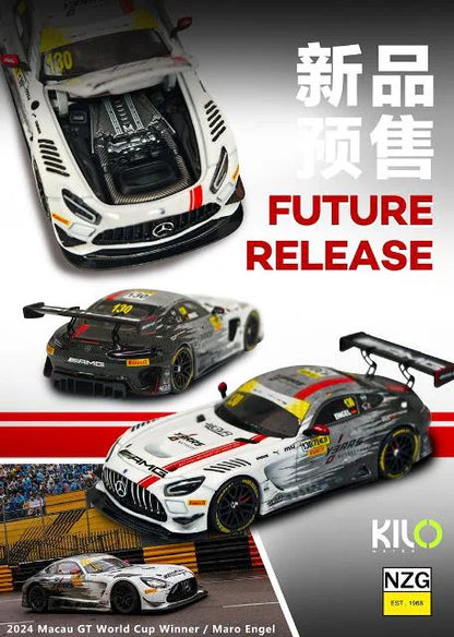[ Pre-order ] 114600003 Kilo Works KW x NZG 1:64 Mercedes-Benz AMG GT3 2024 FIA World Cup Macau Winner Maro Engel #130