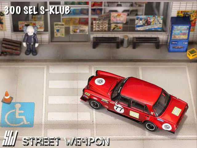 [ Pre-order ] SW Street Weapon 1:64 300SEL S-KLUB Modified Red Pig
