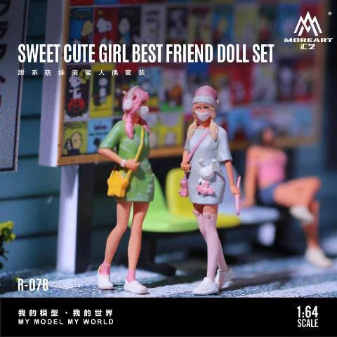 [ Pre-order ] MO223078 MoreArt 1:64 SWEET CUTE GIRL BEST FRIEND DOLL SET Sweet and cute girl best friend figures, set of 2