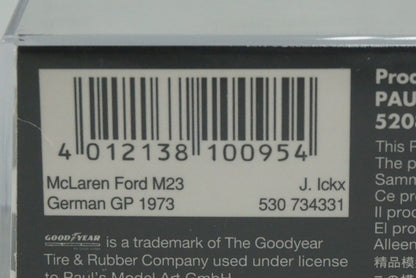 1:43 MINICHAMPS 530734331 McLaren Ford M23 German GP 1973 #30 J. Ickx model car