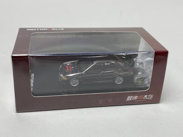 M64009DZ-CY MOTORHELIX 1:64 Mitsubishi Lancer Evolution IV GSR Customized Electroplating Gun Grey