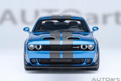 [ Pre-order ] 71767 AUTOart 1:18 Dodge Challenger SRT Super Stock 2023 (Pearl Blue with Carbon Black Stripes <FROSTBITE>)