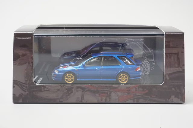 [ Pre-order ] M67108 MOTORHELIX 1:64 Subaru Impreza Wagon WRX STi Ver. VI Customized Rally Blue / Carbon Fiber Bonnet