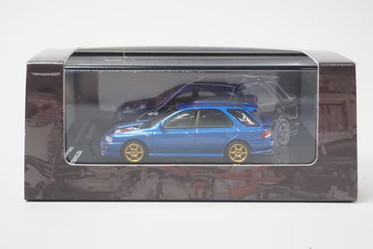 [ Pre-order ] M67108 MOTORHELIX 1:64 Subaru Impreza Wagon WRX STi Ver. VI Customized Rally Blue / Carbon Fiber Bonnet
