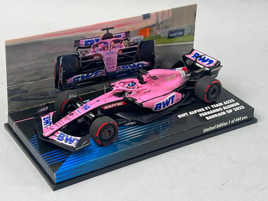 1:43 MINICHAMPS 447220114 Alpine BWT Alpine F1 A522 Bahrain GP 2022 #14 F. Alonso