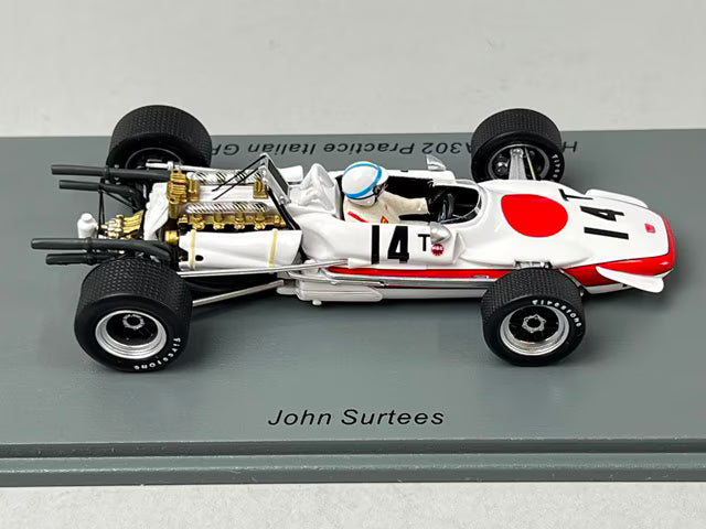 1:43 Spark S6228 Honda RA302 Practice Italian GP 1968 #14 J. Surtees