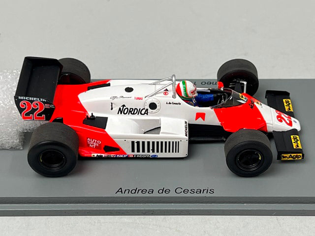 1:43 Spark S8804 Alfa Romeo 183T German GP 2nd place 1983 #22 A. de Cesaris