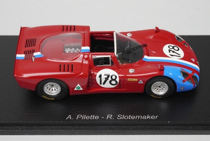 1:43 Spark SI035 Alfa Romeo T33-2 Targa Florio 5th 1968 #178 A. Pillet / R. Slotemarker