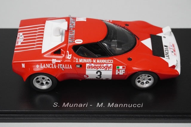1:43 Spark S9070 Lancia Stratos HF Tour de Corse 1972 #3 S. Munari / M. Manucci