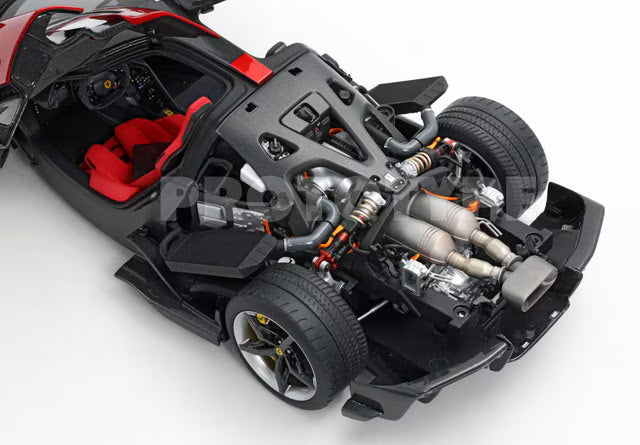 [ Pre-order ] HE180054HP BBR 1:18 Ferrari F80 Full-Open, Rosso, Supercar Wheels, Carbon/Silver, Polyfoam Packaging