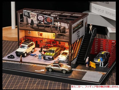 SCJ82064 収蔵家 1:64 American-Style Repair Shop Diorama