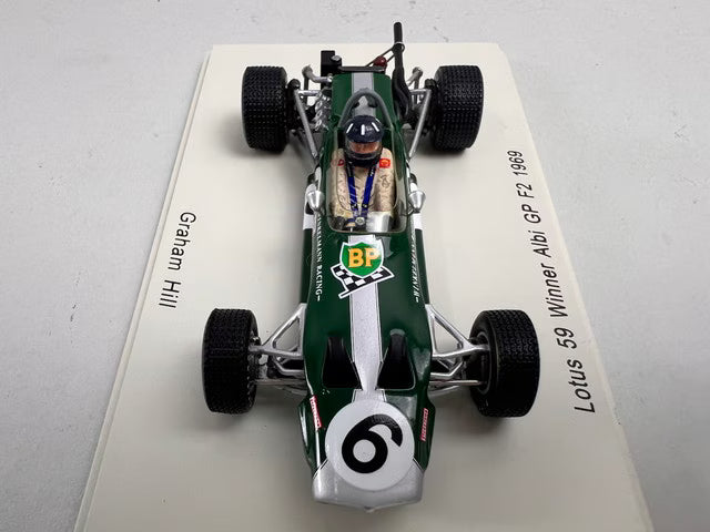 1:43 Spark S4277 Lotus 59B F2 Albi GP 1969 Winner #4 G. Hill