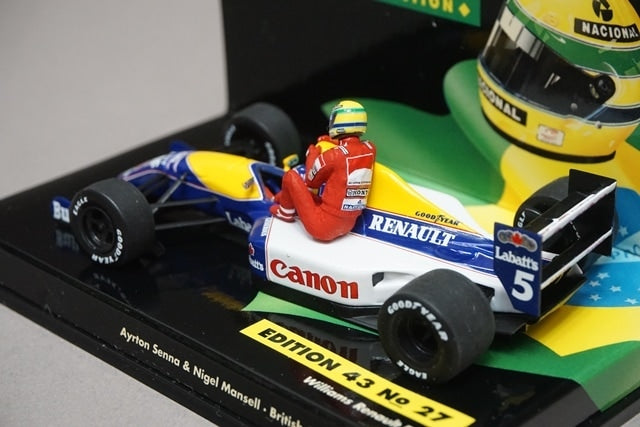 1:43 MINICHAMPS 540914305 Williams Renault FW14 Ride On Senna N.Mansell British GP 1991 #5 ASC No.27