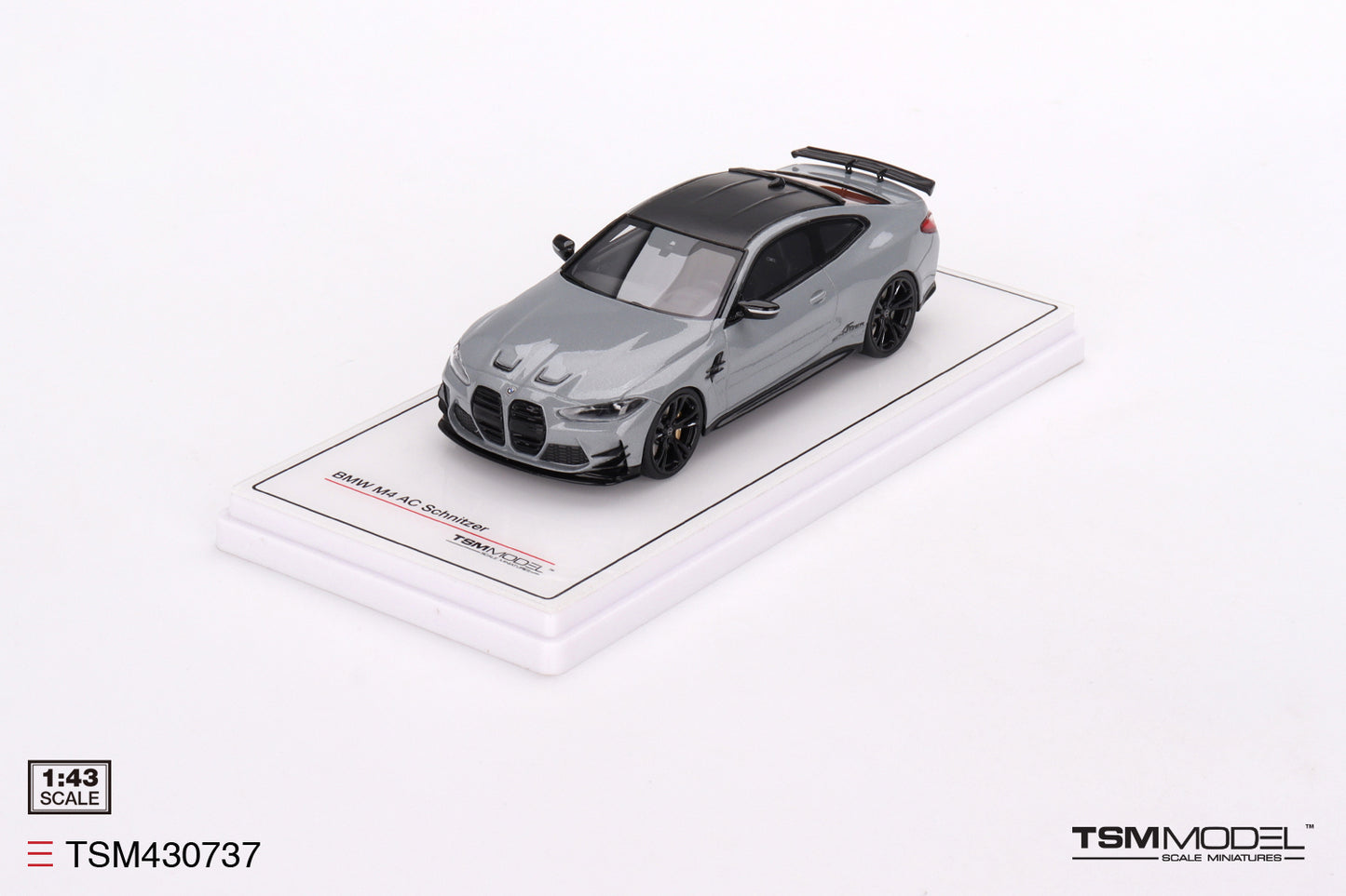 [ Back-order ] TSM TSM430737 1:43 BMW M4 AC Schnitzer Brooklyn Gray Metallic model car