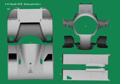 [ Pre-order ] K628 Model Factory Hiro 1:12 MAZDA 787B 1991 LM Winner #55 V.Weidler / J.Herbert / B.Gachot Fulldetail Kit