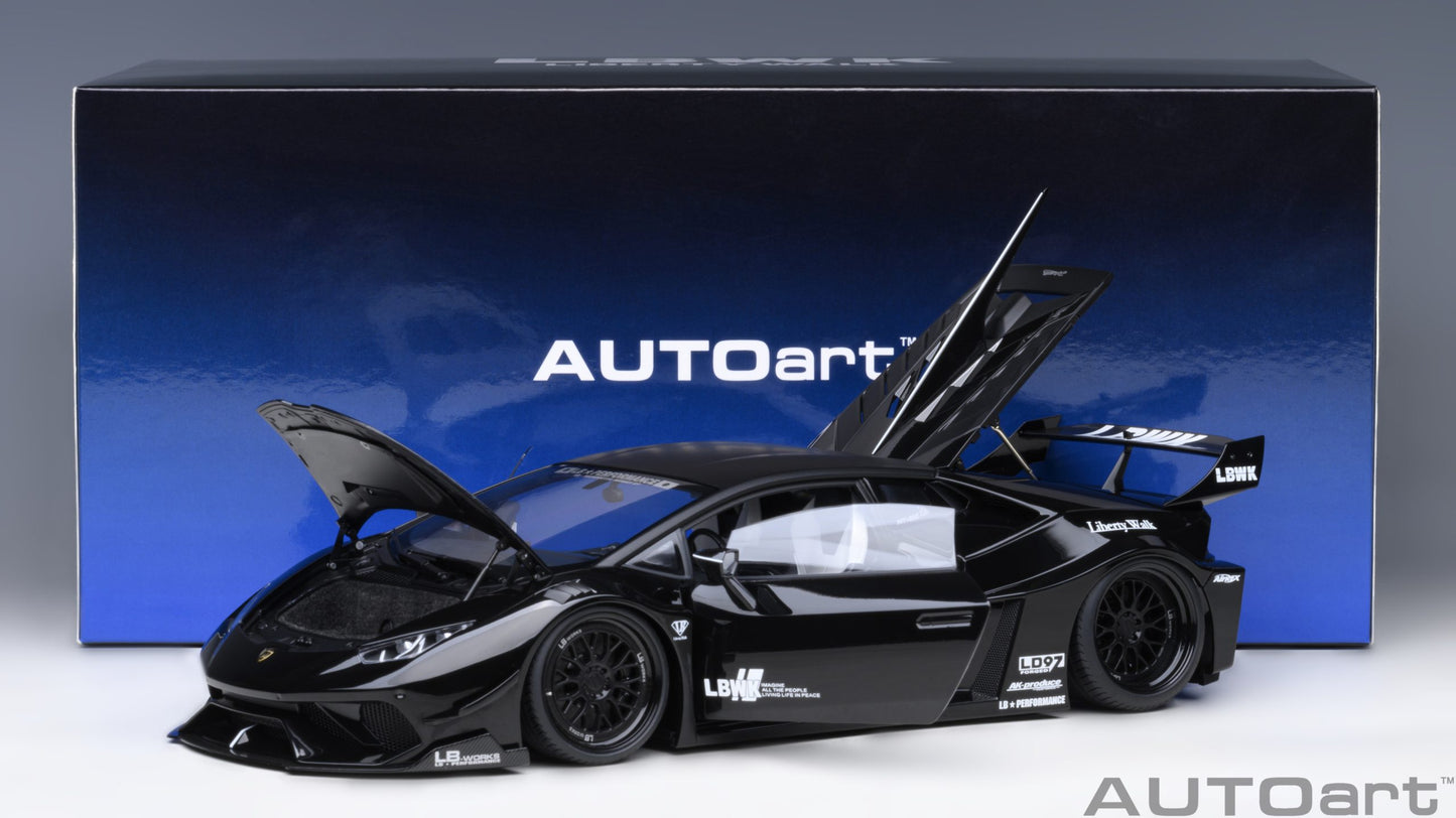 79129 AUTOart 1:18 Liberty Walk LB Silhouette Works Lamborghini Huracan GT Black