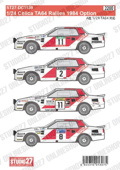 [ Back-order ] STUDIO27 DC1139 1:24 TA64 Rallies 1984 Option for Aoshima B24004 [Original Decals]