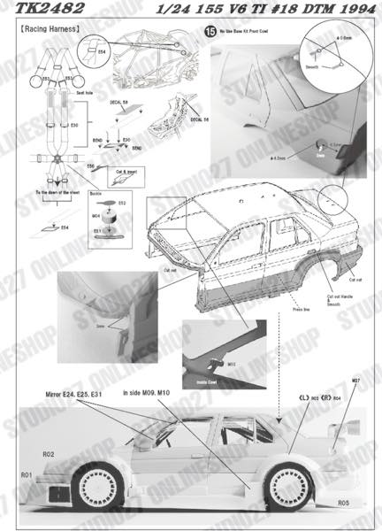 [ Back-order ] STUDIO27 TK2482 1:24 155 V6 T1 #18 DTM 1994 conversion kit for TAMIYA  [Conversion Kit]