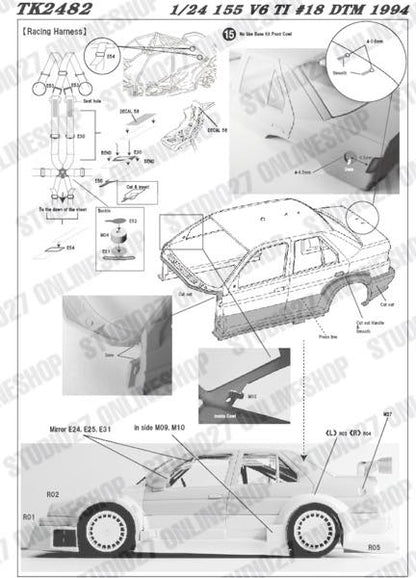 [ Back-order ] STUDIO27 TK2482 1:24 155 V6 T1 #18 DTM 1994 conversion kit for TAMIYA  [Conversion Kit]
