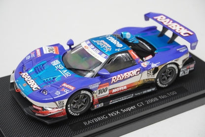 1:43 EBBRO 44050 Honda Raybrig NSX Super GT500 2008 #100 Blue model car